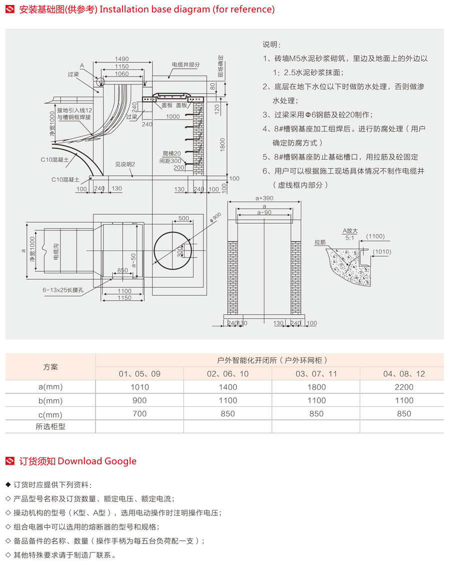 DFW戶外智能化開閉所訂購說明