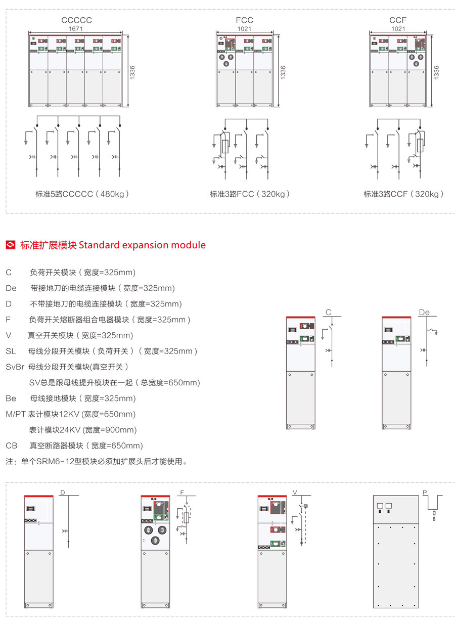 SRM全密封全絕緣充氣柜非擴展標準模塊